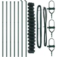 vidaXL Bodenmontierter Maschendrahtzaun 10 x 1,6 m Grün Netz