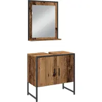vidaXL Badezimmermöbel-Set 3 stk. Braun 33 x 33 x 102,5 cm