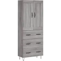 vidaXL Highboard Grau Sonoma 69,5x34x180 cm Holzwerkstoff