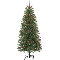 vidaXL Künstlicher Weihnachtsbaum Grün 180 cm PE und PVC