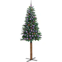 vidaXL Schlanker Weihnachtsbaum Grün 210 cm