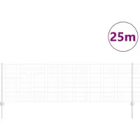vidaXL Euro-Zaun mit Pfosten 25 x 0,8 m Verzinkter Stahl Silber Netz