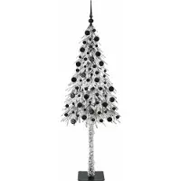 vidaXL Weihnachtsbaum mit 300 LEDs Weiß 210 cm PE und Stahl