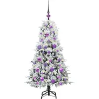 vidaXL Künstlicher klappbarer Weihnachtsbaum Weiß 120 cm PE und PVC