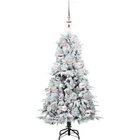vidaXL Künstlicher klappbarer Weihnachtsbaum Weiß 120 cm PE und PVC