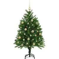 vidaXL Weihnachtsbaum mit 150 LEDs mit Ständer Grün 120 cm PE