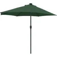 vidaXL Gartensonnenschirm 294 x 150 x 224 cm Polyester und Stahl Grün