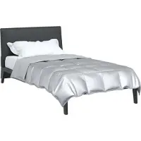 vidaXL Sommerdecke Silber 140 x 200 cm Satin und Mikrofaser