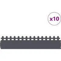 vidaXL Rasenkanten 10 stk. 103 x 0,05 x 22 cm Stahl Anthrazit