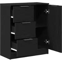 vidaXL Sideboard Schwarz Eichen-Optik 60 x 30 x 70 cm Holzwerkstoff