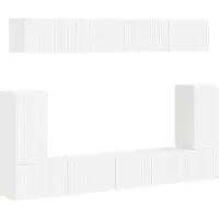 vidaXL TV-Schrankset Wandmontiert 5 pcs Weiß Holzwerkstoff