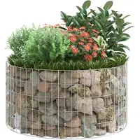 vidaXL Gabionen-Säule Rund Verzinkter Stahl Ø100x50 cm
