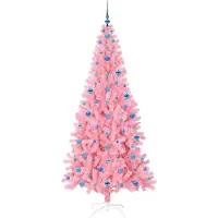 vidaXL Weihnachtsbaum Rosa 210 cm PVC