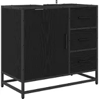 vidaXL Badezimmermöbel-Set 3 stk. Schwarz Eichen-Optik 90 x 33 x 60 cm