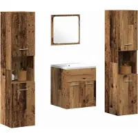 vidaXL Badezimmermöbel-Set 4 stk. Altholz 41 x 38,5 x 46 cm