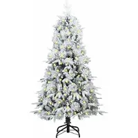 vidaXL Künstlicher klappbarer Weihnachtsbaum Weiß 210 cm PE und PVC