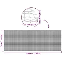 vidaXL Gartenzaun Doppelseitig Grau 1,8x5 m PVC