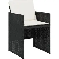 vidaXL 15-tlg. Garten-Essgruppe mit Kissen Schwarz Poly Rattan