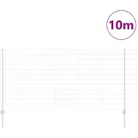 vidaXL Euro-Zaun mit Pfosten 10 x 1,2 m Verzinkter Stahl Silber Netz