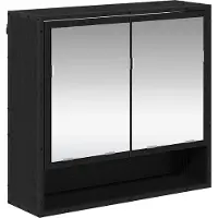 vidaXL Badezimmermöbel-Set 4 stk. Schwarz Eichen-Optik 80 x 33 x 60 cm