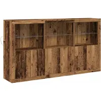 vidaXL LED-Sideboard Altholz 181,5 x 37 x 100 cm Holzwerkstoff