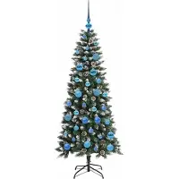vidaXL Künstlicher Weihnachtsbaum Grün 150 cm PVC, Plastik und Stahl