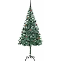 vidaXL Künstlicher Weihnachtsbaum Grün 180 cm PVC und Stahl