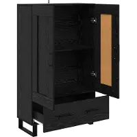 vidaXL Highboard Schwarz Eichen-Optik 69,5 x 31 x 115 cm Holzwerkstoff