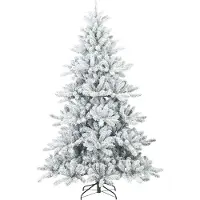 vidaXL Künstlicher klappbarer Weihnachtsbaum Weiß 180 cm PVC und Stahl