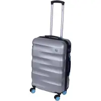 Dielle Mittelgroßer Koffer Modell 15060SI Serie 150 mit TSA-Zahlenschloss, 4 Doppellenkrädern und markanter Prägung