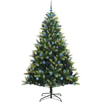 vidaXL Künstlicher Klapp-Weihnachtsbaum mit 300 LEDs Grün 210 cm