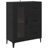 vidaXL Highboard Schwarz Eichen-Optik 69,5 x 34 x 180 cm Holzwerkstoff