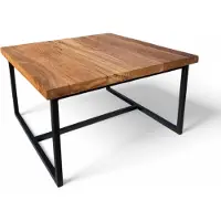 WestTree Couchtisch 120x60cm, Beistelltisch, Beistelltisch, Platte Eiche massiv auf Stahlgestell