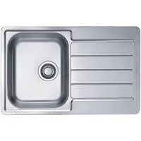 VBChome Edelstahlspüle 79x50 cm Satinstruktur Spülbecken Einbauspüle Abtropffläche Camping Küchenspüle Ablaufgarnitur Ohne Hahnloch