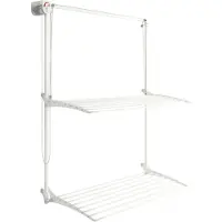 Foxydry Wand-Wäscheständer mit zwei Gittern, platzsparender Trockner – Wall Plus 88 cm Weiß