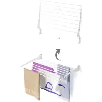 Foxydry Fold – Platzsparender Wäscheständer zur Wandmontage aus Aluminium