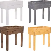 BooGardi Hochbeet Holz mit Vlies · Anthrazit Pflanzkasten rückenschonend Blumenkasten Kräuterbeet Gemüsebeet für Balkon Terrasse 4 Farben