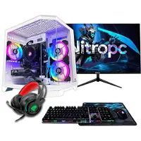 Nitropc Gaming-Desktop-PC Pack Avancé - AMD Ryzen 5 5500, NVIDIA GeForce RTX 5060 8 GB, 16 GB RAM, 1 TB SSD, Windows 11 Pro
