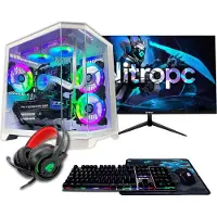 Nitropc Gaming-Desktop-PC Pack Avancé - AMD Ryzen 7 5800X, AMD Radeon RX 9060 XT 16 GB, 16 GB RAM, 1 TB SSD, Windows 11 Pro