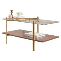 AEA Moderner Couchtisch aus Holz und Glas – stilvoller Glastisch