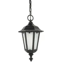 SU-MA Außenhängeleuchte 21 cm Durchmesser 1xE27 schwarz IP43 Retro K 1018/1/M