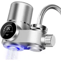 HDeye Intelligenter LED-Wasserfilter für den Wasserhahn, UV-Sterilisation, 8-stufige Filtration, stromfrei, entfernt Chlor/Schwermetalle/Mikroplastik