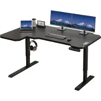 Hilodesk 150cm l förmig schreibtisch elektrisch höhenverstellbar elektrisch schreibtische eckschreibtisch l förmiger tisch stehpult bürotische,Schwarz