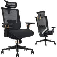 HDeye SM6 Bürostuhl, Ergonomischer Stuhl, Multifunktionales verstellbares Design, schwarz