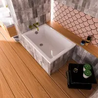 ECOLAM Badewanne Rechteck 100x70 cm Marella Styroporverkleidung zum Befliesen + Füße Ablauf Wanne Acrylwanne