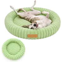 Dogeste Donut Hundebett 90 cm rund für große Hunde, flauschiges Hundekissen, waschbar, rutschfester Boden