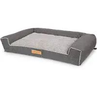 Dogeste Großes Hundebett Hundesofa Hundekissen Hundekörbchen Waschbar - Farbe Kord Grau - Hundematte Größe XL - 100x65 cm