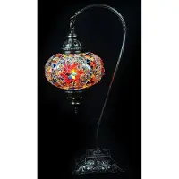 Halay Sfeerverlichting Online Tischlampe aus buntem Mosaikglas Ø 13 cm, Höhe 39 cm - Türkische und orientalische Lampe