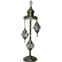 Halay Oosterse Mosaik-Vloerlampe in Mixfarben - Höhe 94 cm - Durchmesser der Kugel 13,5 cm - E14 Fassung