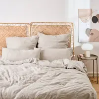 Everbrent Blumtal Musselin Bettwäsche 155x220 cm - Bettbezug 155x220 + Kissenbezug 80x80 Grau